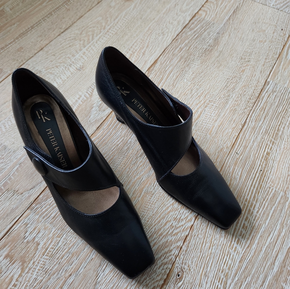 Black leather heels - Picture 2 of 5